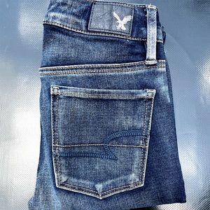 American Eagle High Rise Ripped Skinny Jeans